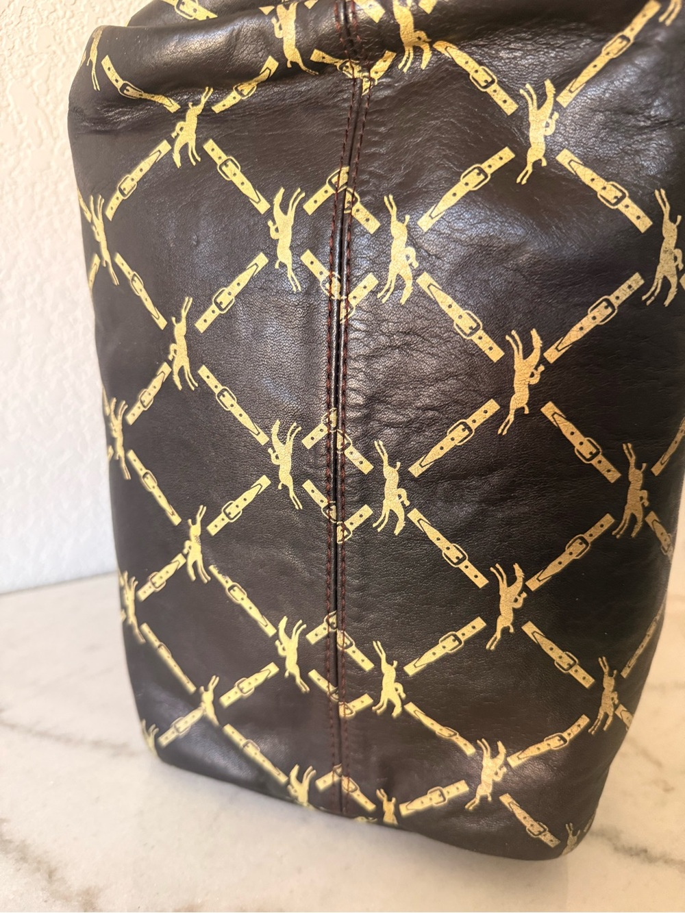 Vintage Longchamp Brown and Gold Monogram Satchel Bag with Long Wallet-GUC!! - Picture 4 of 15